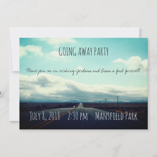 Open Road Going Away Party Invitation Kaart (Voorkant)