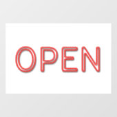 OPEN Rode Neon Letters Zakelijk Deur Bord Raamsticker (Vel)