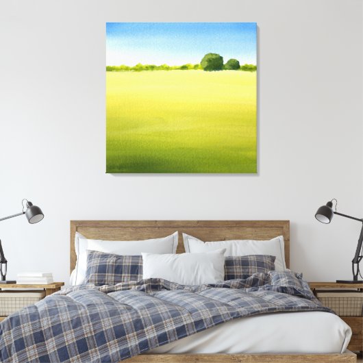 "Open ruimte" Acrylische Waterverf Canvas Afdruk (Insitu (Slaapkamer))