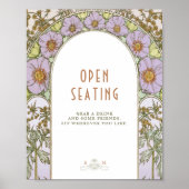 Open Seating Sign  Art Nouveau door Mucha Poster (Voorkant)