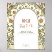 Open Seating Sign  Art Nouveau door Mucha Poster (Voorkant)