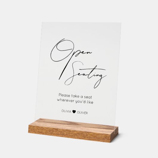 Open seating sign, find your seat pedestal (Angle)