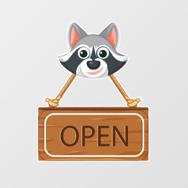 Open Sign Window Cling Raamsticker