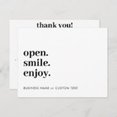 Open Smile Enjoy Candle Care Bedankt Business Informatiekaartje (Voorkant / Achterkant)