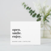 Open Smile Enjoy Candle Care Bedankt Business Informatiekaartje (Staand voorkant)