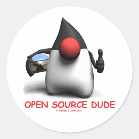Open Source Dude (softwareontwikkelaar Duke) Ronde Sticker (Voorkant)