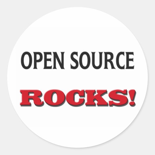 Open Source Rocks Ronde Sticker (Voorkant)