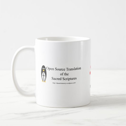 Open Source Translation Obadiah 1:21 Mug (Gauche)