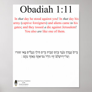 Open Source Vertaling Obadiah 1:11 Poster