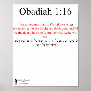 Open Source Vertaling Obadiah 1:16 Poster