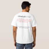 Open Source Vertaling Obadja 1:12 T-shirt (Achterkant volledig)
