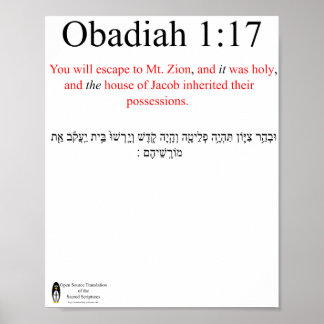 Open Source-vertaling Obadja 1:17 Poster