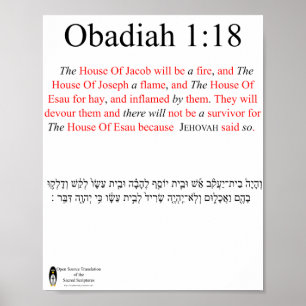 Open Source-vertaling Obadja 1:18 Poster