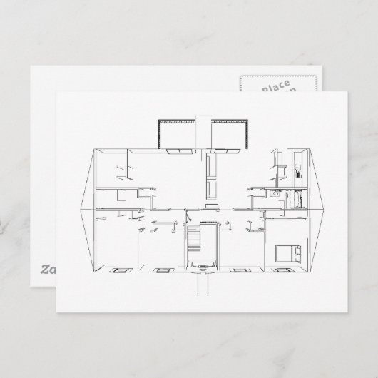 Open Tekening Floorplan: Briefkaart (Voorkant / Achterkant)