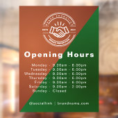 Open Tijden | Zakelijk Logo Openingsuren Raamsticker (Vel 2)