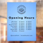 Open Times Zakelijk Logo Openingstijden Lichtblauw Raamsticker (Vel 2)