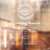 Open Times Zakelijk Logo Openingstijden Transparan Raamsticker (Vel 2)
