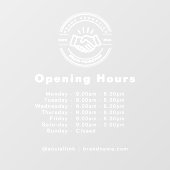 Open Times Zakelijk Logo Openingstijden Transparan Raamsticker (Vel)