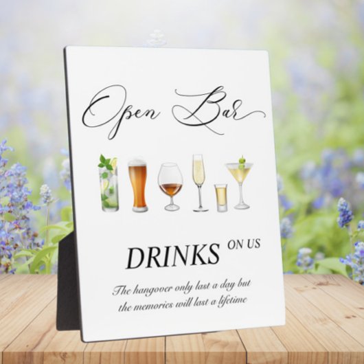 Open trouwbord Tabletop Plaque met Easel Fotoplaat