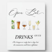 Open trouwbord Tabletop Plaque met Easel Fotoplaat (Voorkant)