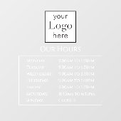 Open uren Uw Logo Business Window Cling Raamsticker (Vel)