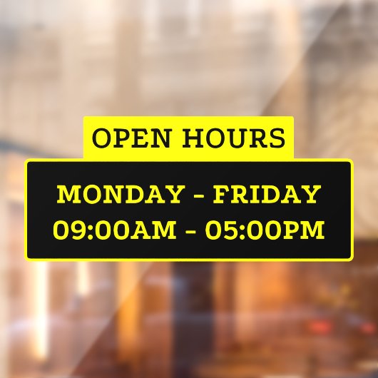 Open-uurteken op de glazen deur raamsticker (Vel 2)