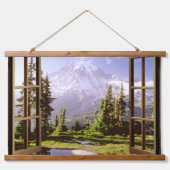 Open Venster op Mt. Rainier Hangend Wandkleed (Voorkant)