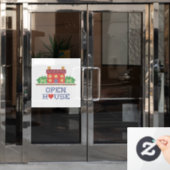 Open venster vastklampen raamsticker (Kantoordeur)