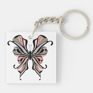 Open vlinder sleutelhanger