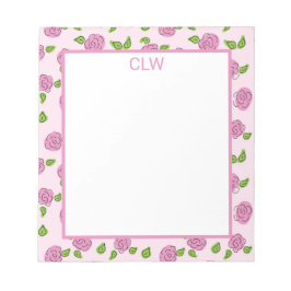 Open Vloerroze op lichtroze Notitieblok