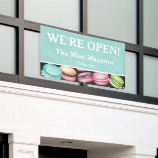 Open voor Bedrijven | Macaron French Patisserie Mi Spandoek
