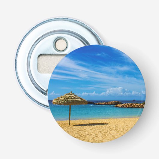Open voor flesje Magnetic Hawaii Beach Button Flesopener (Voorkant)