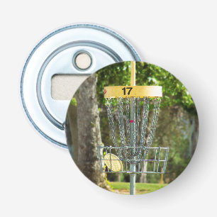 Open voor flesje met magneetschijfgolf button flesopener