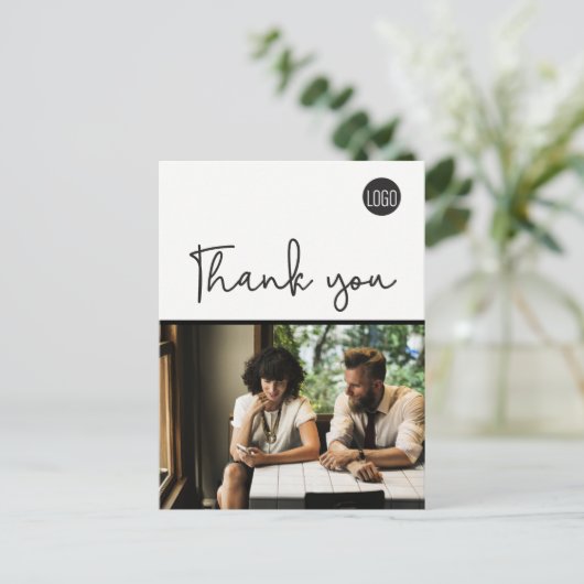 Open voor zakelijk gebruik Uw Logo Dank u Briefkaart (Staand voorkant)
