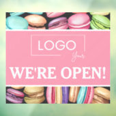 Open voor Zakelijk Verkeer | Macaron Franse Banket Raamsticker (Vel 3)