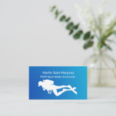 Open Water Diving Instructor Blue Ocean Gradient Visitekaartje (Staand voorkant)