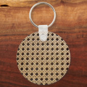 Open Weave Rattan Cane Key Ring Sleutelhanger (Voorkant)