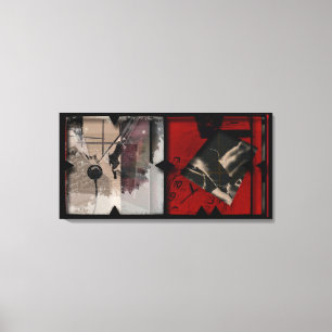 Open Werk over Open Red 12 Canvas Photomontage Afdruk