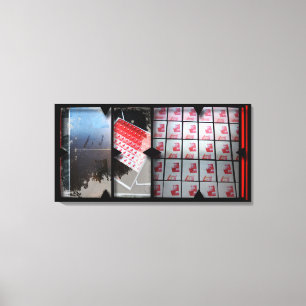 Open Werk over Open Red 15 Canvas Photomontage Afdruk