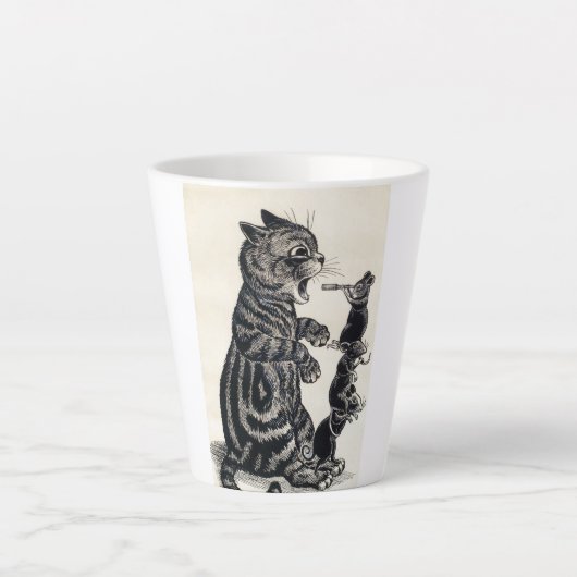 Open Wide van Louis Wain Latte Mok (Voorkant)