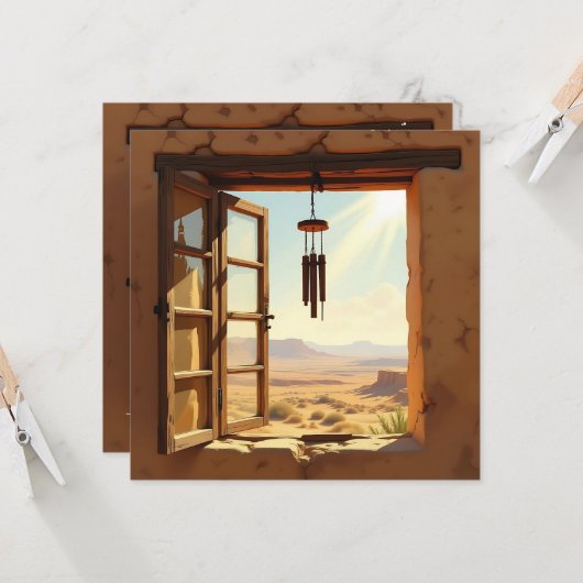 Open Window in the Desert Blank Kaart (Voorkant / Achterkant in situ)