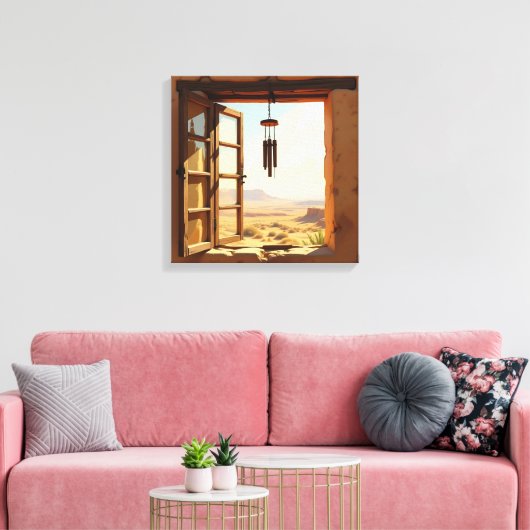 Open Window in the Desert  Canvas Afdruk (Insitu (Woonkamer))