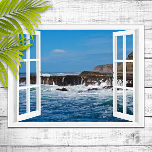 Open Windows Seaside Escape Poster