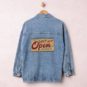  open zakelijk teken retro stijl denim jacket (Hangar)