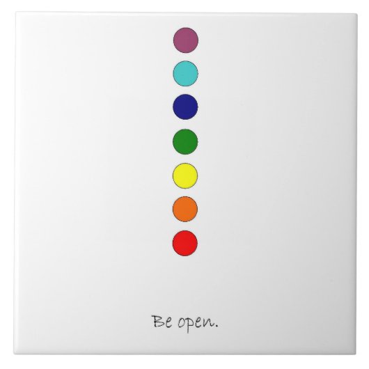 Open zijn - Chakra Line Ceramic Tegel Tegeltje (Voorkant)