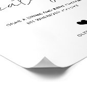 Open zitplaatsen minimalistisch bruiloft Baby show Poster (Hoek)