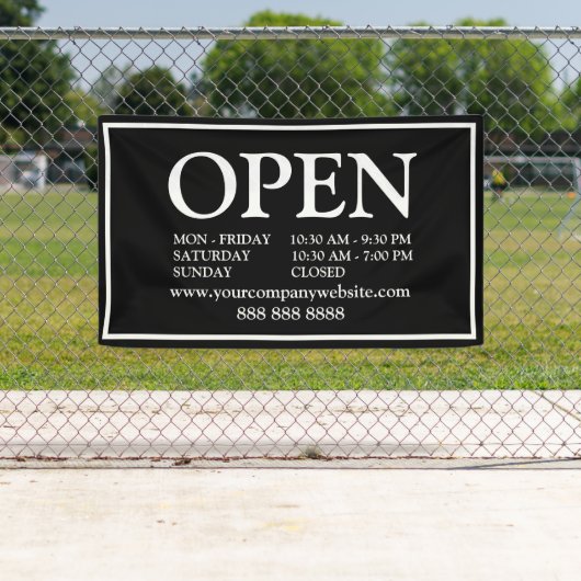 Open Zwart Wit Planning Contact Info Business Spandoek (Insitu)