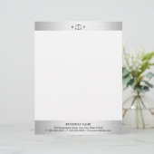 Openbaar aanklager bij wet Silver Border Law Scale Briefhoofd (Staand voorkant)