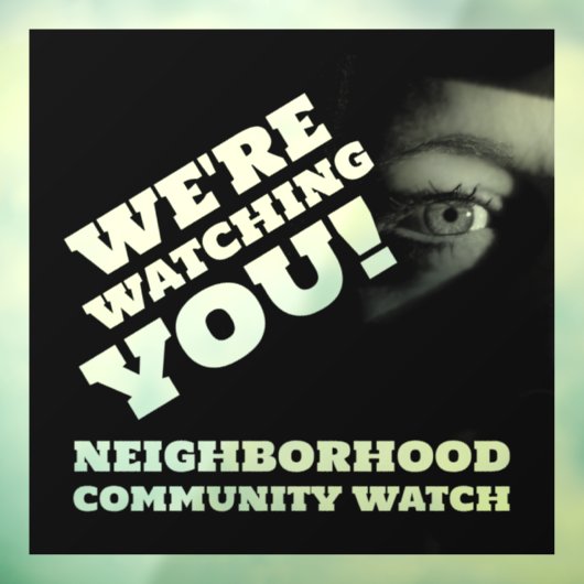 Openbaar Uitzicht, buurtwachtwaarschuwing Raamsticker (Vel 3)