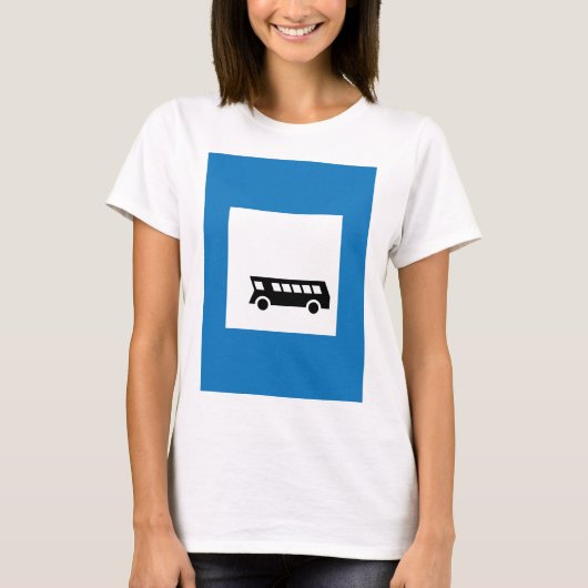 Openbaar vervoer bushalte teken stedelijk vervoer t-shirt (Voorkant)